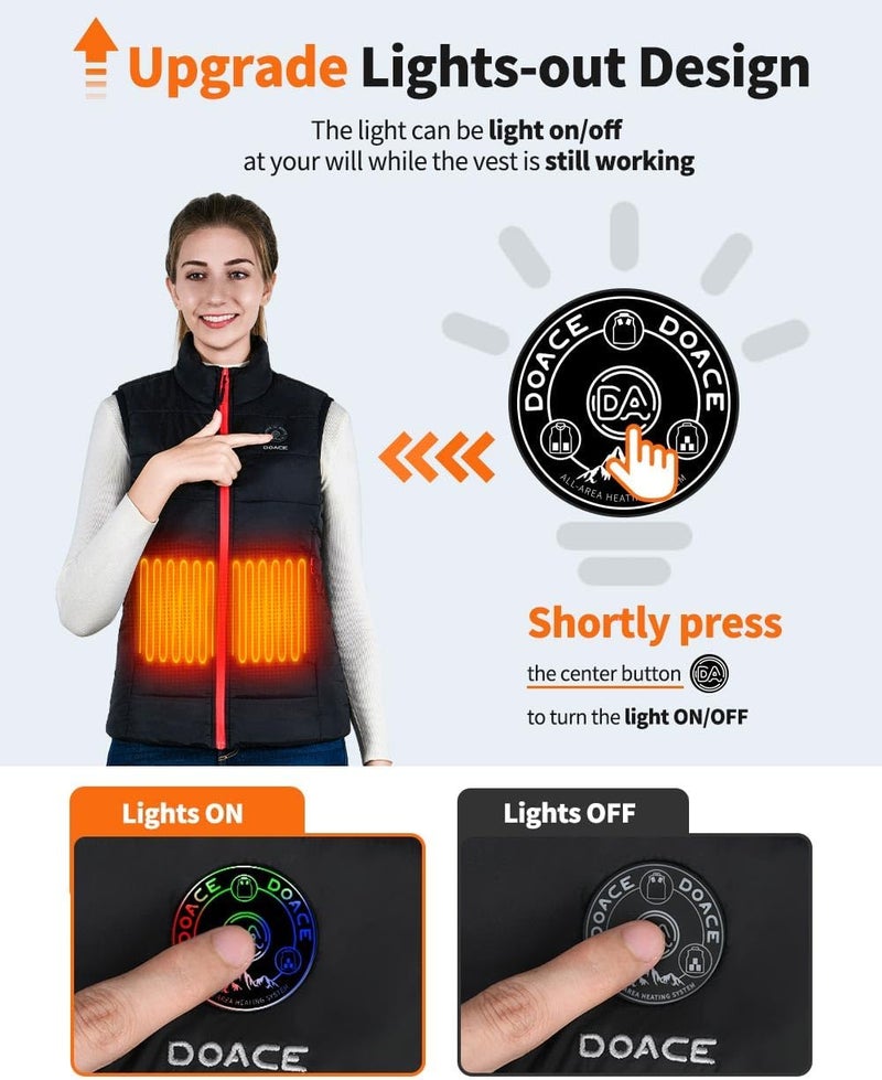 DOACE Heated Vest for Women and Men, Smart Electric Heating Vest Rechargeable, Battery Not Included - Image 3