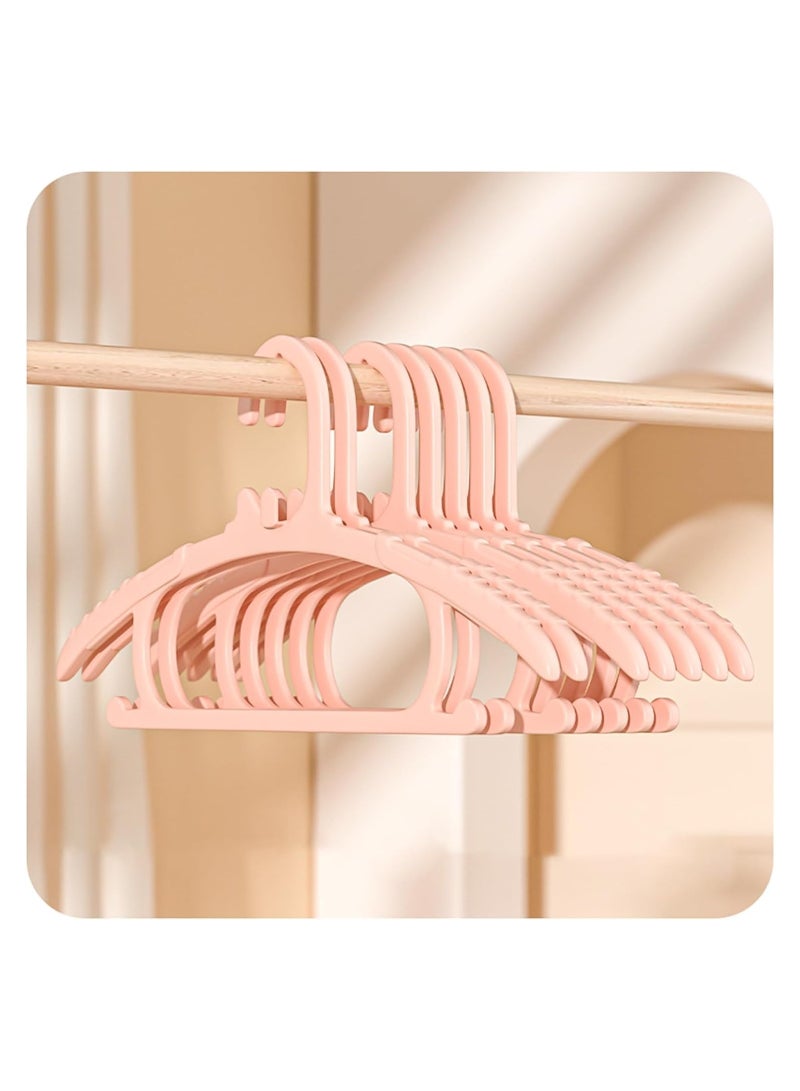رات سو مشدات ملابس الأطفال 50 قطعة مشدات بلاستيكية لخزانة الأطفال مشدات للأطفال الصغار مع تصميم بلاستيكي رفيع وقوي غير قابل للانزلاق باللون الوردي - Image 1