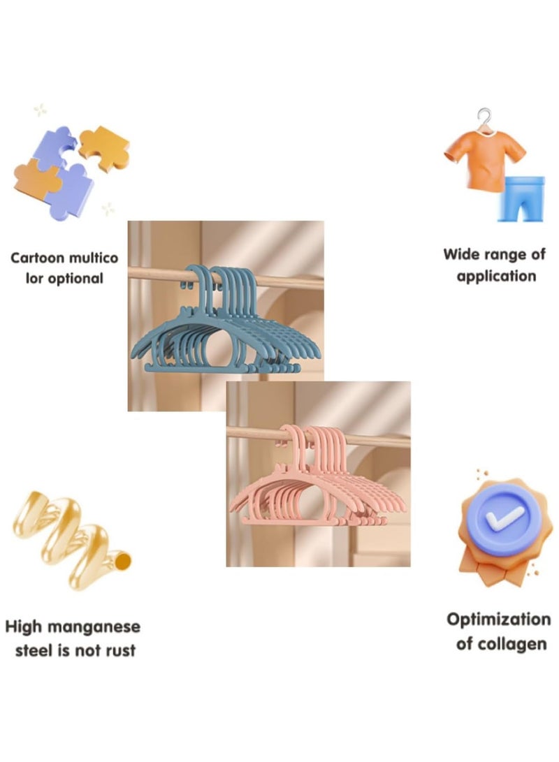 رات سو مشدات ملابس الأطفال 50 قطعة مشدات بلاستيكية لخزانة الأطفال مشدات للأطفال الصغار مع تصميم بلاستيكي رفيع وقوي غير قابل للانزلاق باللون الوردي - Image 4