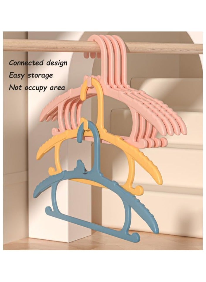 رات سو مشدات ملابس الأطفال 50 قطعة مشدات بلاستيكية لخزانة الأطفال مشدات للأطفال الصغار مع تصميم بلاستيكي رفيع وقوي غير قابل للانزلاق باللون الوردي - Image 3