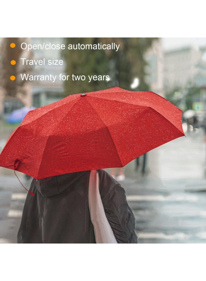 SIEPASA Windproof Travel Compact Umbrella-Automatic Umbrellas for Rain-Compact Folding Umbrella, Travel Umbrella Compact, Small Portable Windproof Umbrellas for Men Women Teenage.(Big Red) - Image 1