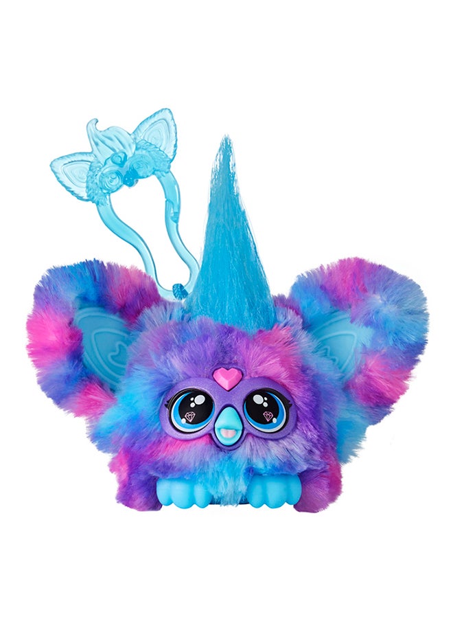 Furby فوربي فوربلتس لوف-لي صديق صغير، 45+ صوت، موسيقى كي-بوب وعبارات فوربيش، ألعاب إلكترونية محشوة للبنات والأولاد من عمر 6 سنوات فما فوق، بنفسجي وأزرق  - Image 4