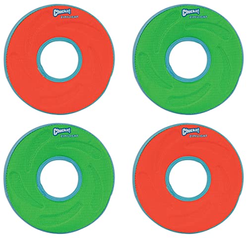 Chuckit Zipflight Amphibious Flying Ring Assorted Small 6 in Diameter 4 Pack - Image 1