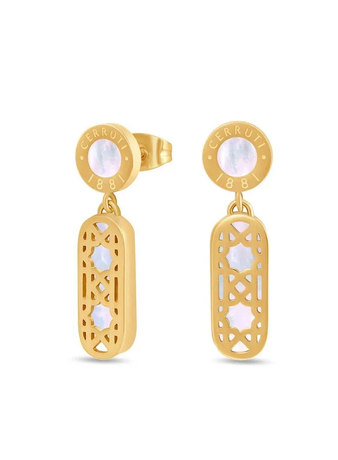 شيروتي 1881 أقراط باملا مطلية بالذهب من الفولاذ المقاوم للصدأ للنساء  مم