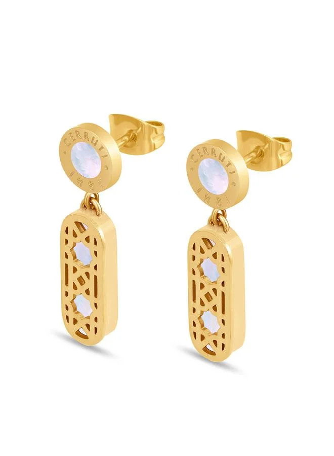 شيروتي 1881 أقراط باملا مطلية بالذهب من الفولاذ المقاوم للصدأ للنساء  مم