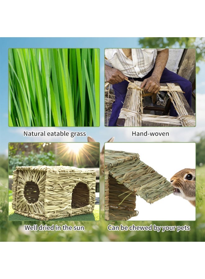 Foldable Rabbit Hay House and Hideout, Handwoven Natural Edible Hay House, Cozy Hay Bed for Rabbits, Hamsters, Chinchillas, Squirrels, Hamsters - Image 5