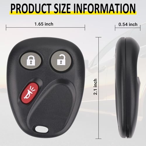 Vurkcy Keyless Entry Remote Key Fob Compatible with Chevy Tahoe Suburban Silverado Avalanche, GMC Sierra Yukon, Cadillac Escalade, Hummer H2 2003 2004 2005 2006, Replacement for LHJ011 (Pack of 2) - Image 5