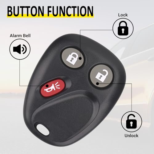 Vurkcy Keyless Entry Remote Key Fob Compatible with Chevy Tahoe Suburban Silverado Avalanche, GMC Sierra Yukon, Cadillac Escalade, Hummer H2 2003 2004 2005 2006, Replacement for LHJ011 (Pack of 2) - Image 4