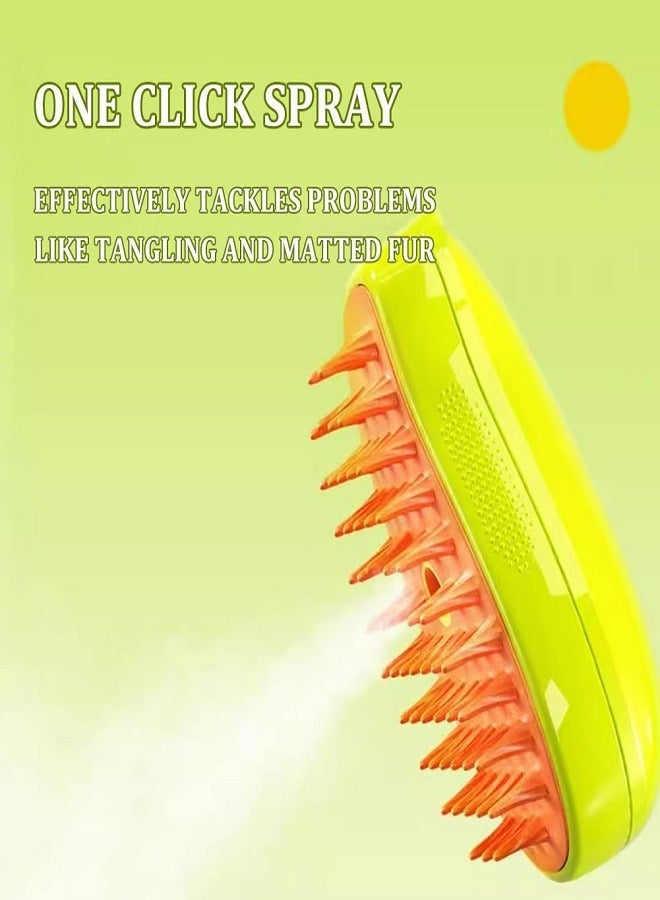 Generic Steamy Cat Brush - 3 In1 Cat Steamy Brush, Self Cleaning Steam Cat Brush, Cat Steamer Brush for Massage, Cat Hair Brush for Removing Tangled and Loosse Hair, Eliminate Flying Hair (green)  - Image 3