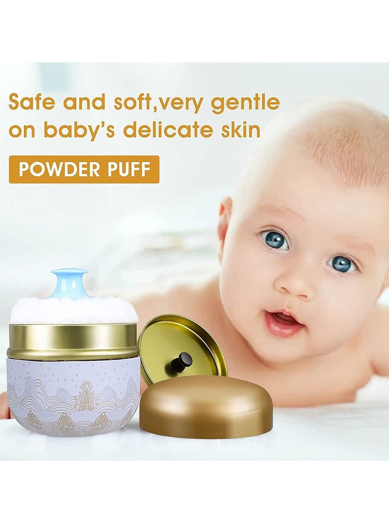 SYOSI علبة بودرة مع منتفخة للجسم، حاوية فارغة، صندوق غبار للأطفال بعد الاستحمام، موزع مكياج - Image 2