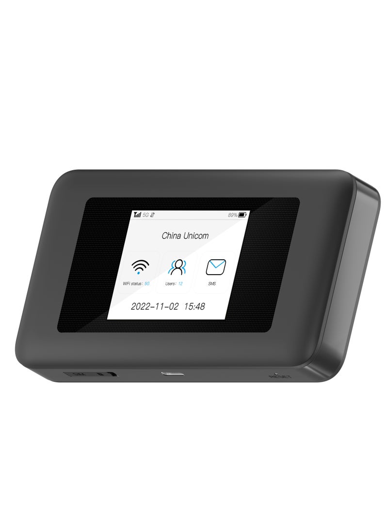إج - جهاز التوجيه المحمولة 5G MIFI ، في الهواء الطلق ، موبايل ، واي فاي بلدي ، إدراج بطاقة SIM التمهيد ، والتعاقد هادئة وسريعة ميناء نوع C ، قابلة للشحن - Image 1