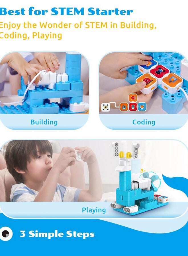 Whalesbot A3 Coding Robot for Kids, Multiple Sensors Coding Block STEM Building Set, 12 in 1 Story Based Tutorial, STEM Toys for Kids 3+ Years, Gift Choice for Children - Image 2