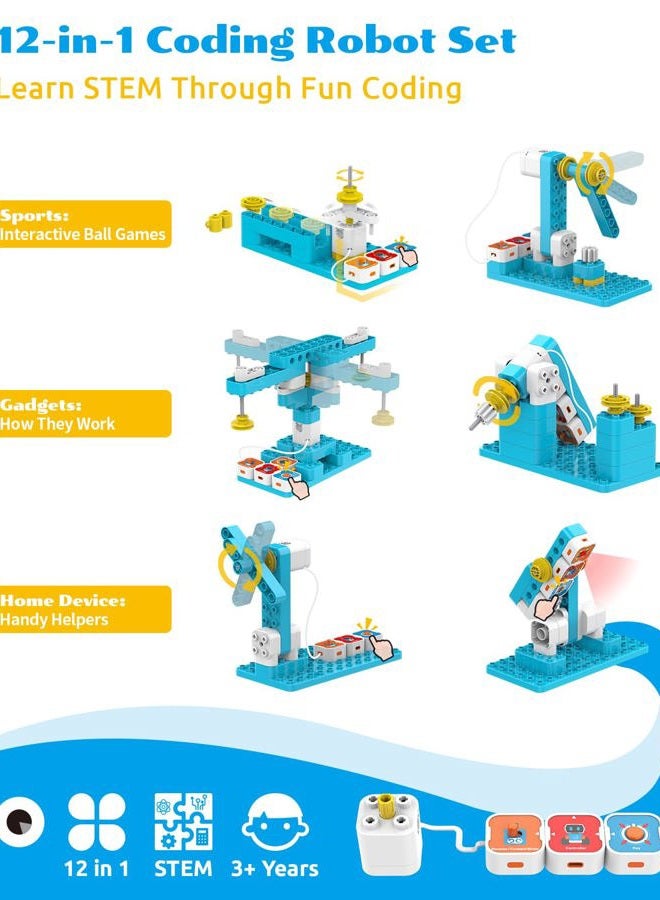 Whalesbot A3 Coding Robot for Kids, Multiple Sensors Coding Block STEM Building Set, 12 in 1 Story Based Tutorial, STEM Toys for Kids 3+ Years, Gift Choice for Children - Image 5