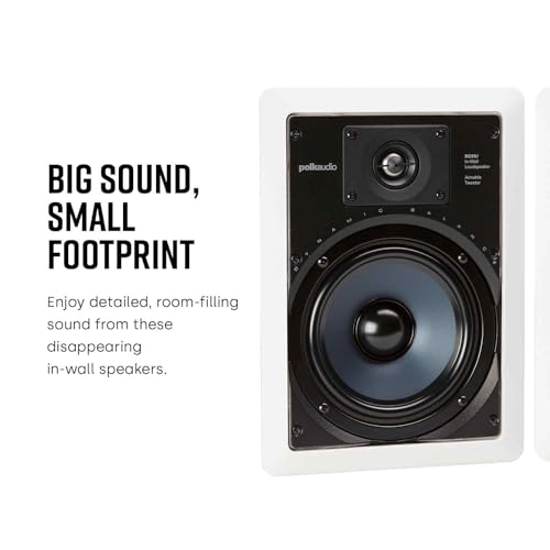 Polk Audio RC65i 2-Way Premium in-Wall 6.5 Speakers, Rectangular Indoor Speakers, Set of 2 Perfect for Damp and Humid Indoor Placement - Bath, Kitchen, Covered Porches (White, Paintable Grille) - Image 2