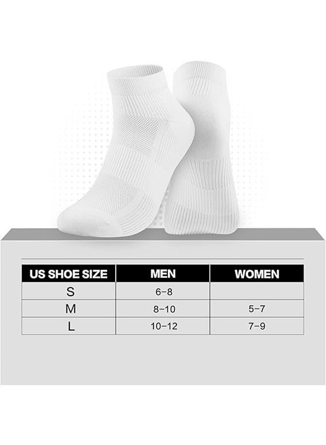 DUNISO 4 Pairs Women's White Cotton Ankle Socks, Comfort Breathable Socks，Non-Slip No Show Socks,Low Cut Ankle Sock,Women Short Socks Casual Cotton Sports Socks,Sizes 35-43，White  - Image 2
