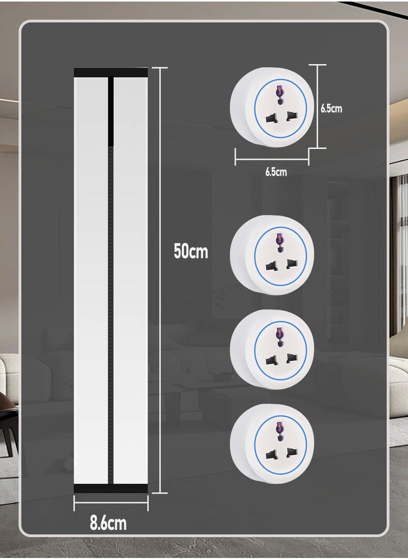 Beirui - 50cmComes with 4 power outlets, Removable safety power outlet, Portable power rail, Surface mounted rail socket with terminal block for kitchen, Bathroom and office. Length 50cm - Image 1
