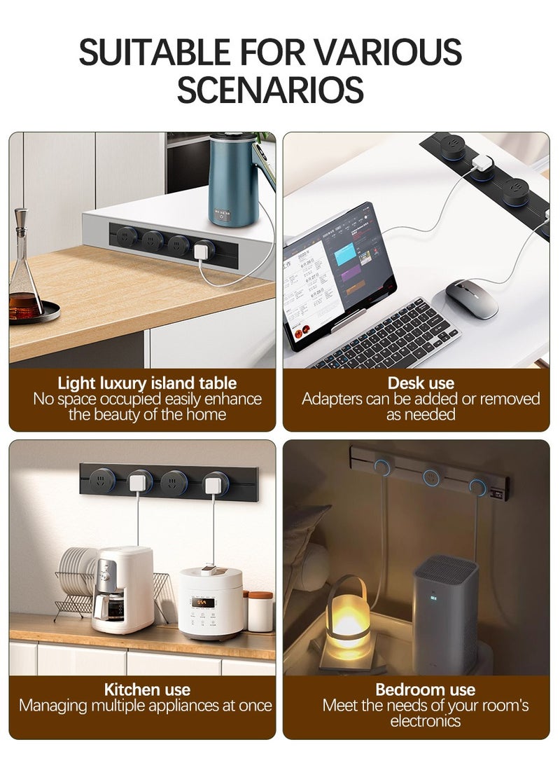 Beirui - 50cmComes with 4 power outlets, Removable safety power outlet, Portable power rail, Surface mounted rail socket with terminal block for kitchen, Bathroom and office. Length 50cm - Image 1
