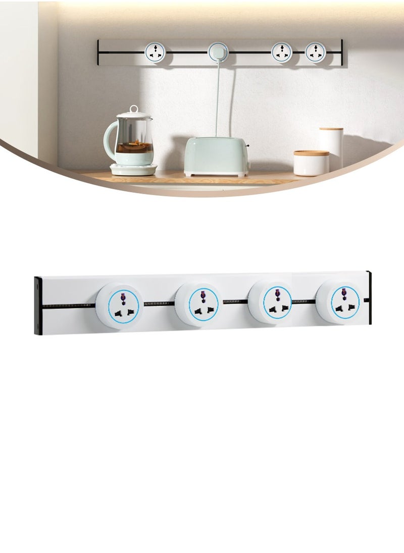 Beirui - 50cmComes with 4 power outlets, Removable safety power outlet, Portable power rail, Surface mounted rail socket with terminal block for kitchen, Bathroom and office. Length 50cm - Image 1