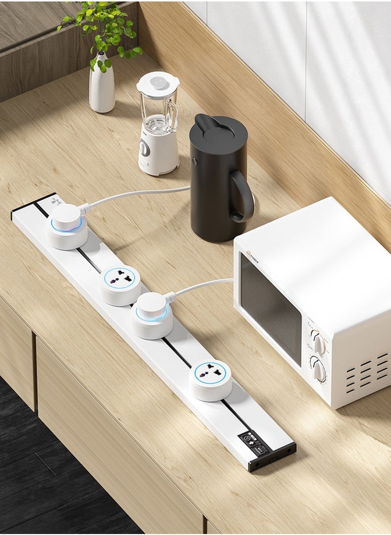 Beirui - 50cmComes with 4 power outlets, Removable safety power outlet, Portable power rail, Surface mounted rail socket with terminal block for kitchen, Bathroom and office. Length 50cm - Image 1