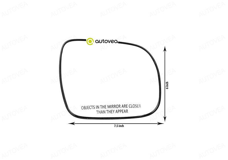 AUTOVEA® Rear View Mirror Glass (Right/Driver Side) Compatible with Toyota Innova (Type-1) 2005-2009 - Image 2