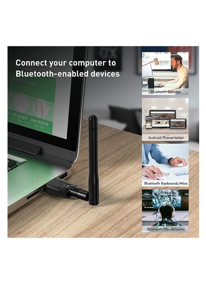 Generic SYOSI, Long Range USB Bluetooth 5.1 Adapter for PC, High Gain Bluetooth 5.1 Dongle Receiver for Bluetooth Earphone, Mouse, Keyboard, Speakers, for Desktop Laptop Supports with Windows 11, 10  - Image 3