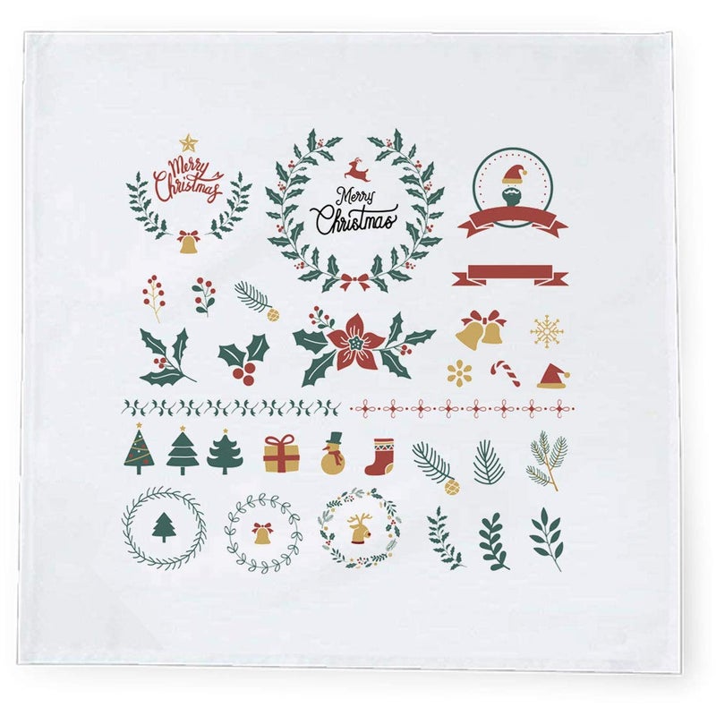 Khakee مناديل طاولة حرير تفطة بموضوع عيد الميلاد 6 قطع 10x10 لتزيين عيد الميلاد زينة عيد الميلاد هدية عيد الميلاد npxmas60P - Image 2