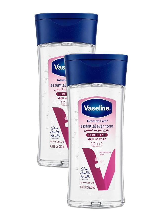 Vaseline Intensive Care Essential Even Tone Body Gel Oil, 10-in-1, 200ml (Pack of 2) - Image 1