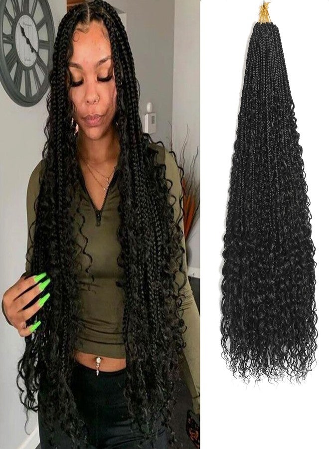 فلاج شيب شعر كروشيه ضفائر بوكس من فلاجشيب جوديس، 30 بوصة، 9 عبوات، ضفائر كروشيه بوهيمية بأطراف مجعدة، شعر كروشيه ضفائر بوكس بوهيمية معقودة مسبقًا للنساء ذوات البشرة السمراء - 1B - Image 1