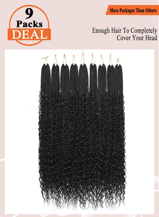 فلاج شيب شعر كروشيه ضفائر بوكس من فلاجشيب جوديس، 30 بوصة، 9 عبوات، ضفائر كروشيه بوهيمية بأطراف مجعدة، شعر كروشيه ضفائر بوكس بوهيمية معقودة مسبقًا للنساء ذوات البشرة السمراء - 1B - Image 3