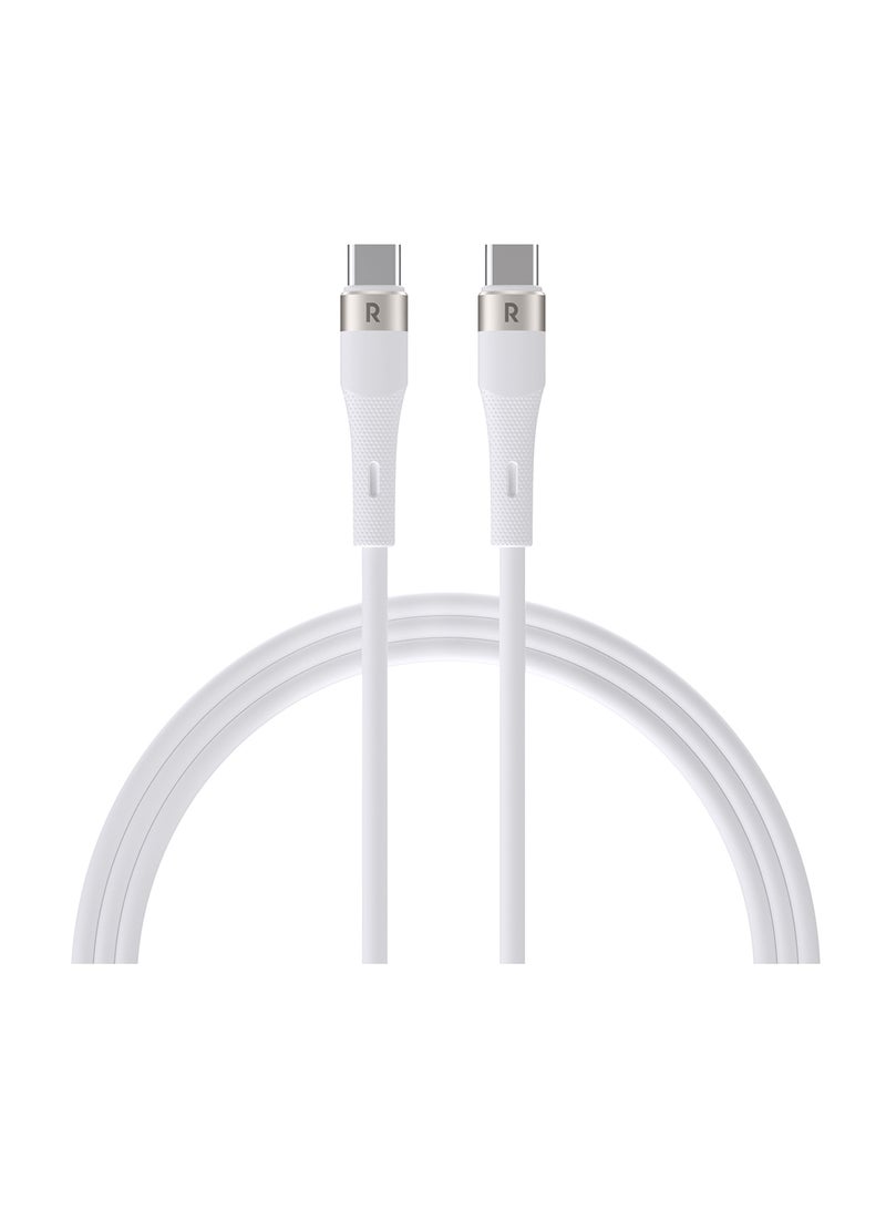 RAVPOWER 60W Silicone C-C Cable 1.2M White - Image 1