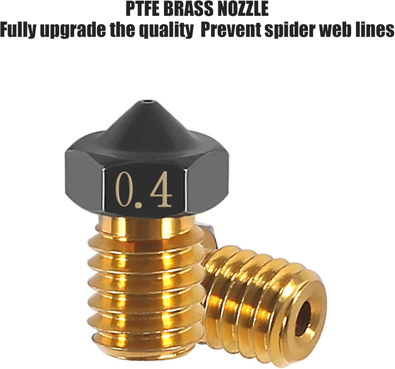 AITIAO 12pcs Upgrade V5 V6 3D Printer Brass Nozzle 0.4mm PTFE Coated Nozzles Non-Stick PLA Extruder Print Head Nozzle for 1.75mm Ender3 Pro CR10/S Hotend - Image 4