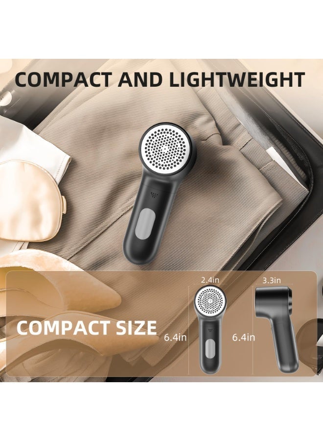 Electric Fabric Shaver Rechargeable Lint Remover, 6 Blade Sweater Defuzzer with LED Display & 3 Speeds, Portable Clothes Fuzz Remover for Clothing, Sofa, Blanket, Upholstery & Furniture - Image 4