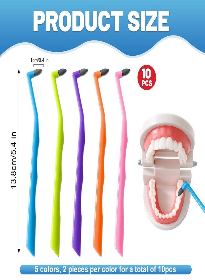Ceonam 10 Pack Dental Teeth Plaque Remover Brushes Tools, Ergonomic Handle Design, Multicolor Tooth Stain Eraser Tartar Polisher Cleaning Kit for Oral Care - Image 2