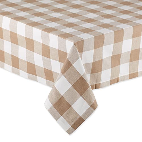 DII Buffalo Check Collection Classic Farmhouse Tablecloth 60 x 104 Stone - Image 3