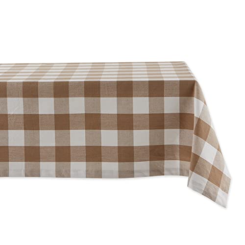 DII Buffalo Check Collection Classic Farmhouse Tablecloth 60 x 104 Stone - Image 1