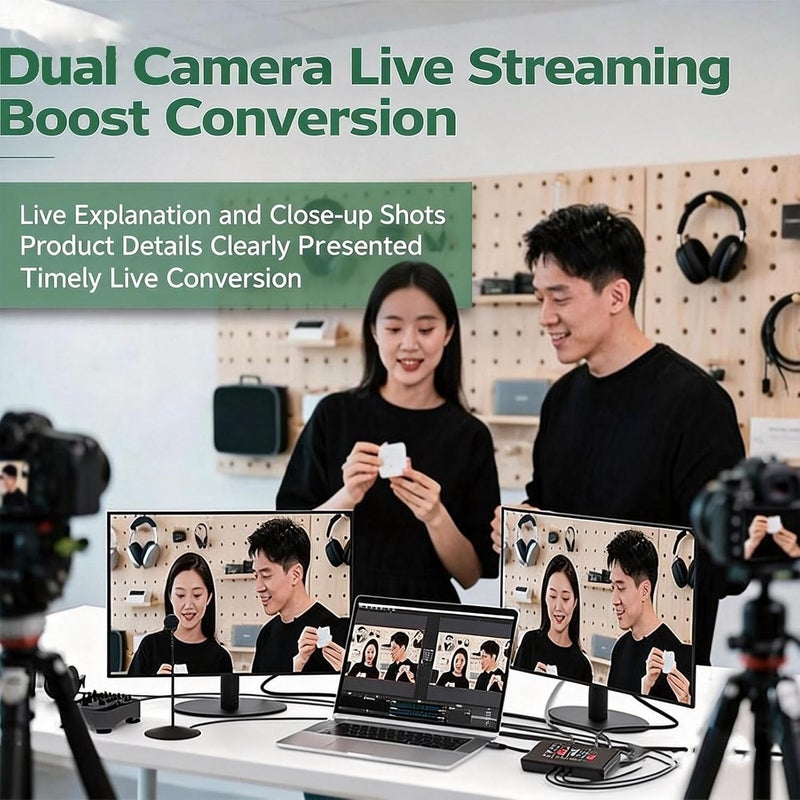 VBESTLIFE Video Switcher for Live Streaming, Dual 1080P HDMI Input Capture Card, USB C 3.0 HDMI Switcher Low Latency, for OBS, for Gaming Console - Image 4