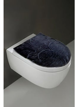 Toilet Seat Cover Plush Black Plain