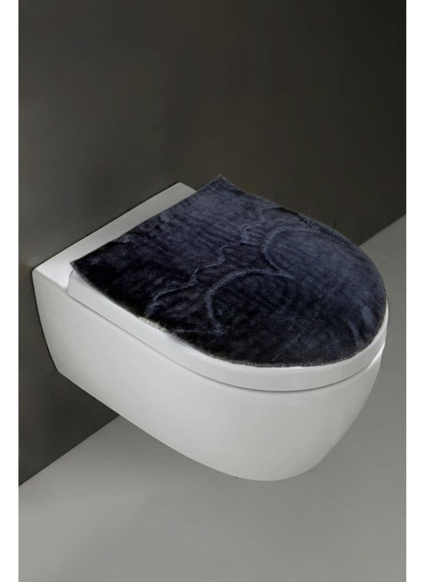 Bonny Home Toilet Seat Cover Plush Black Plain 