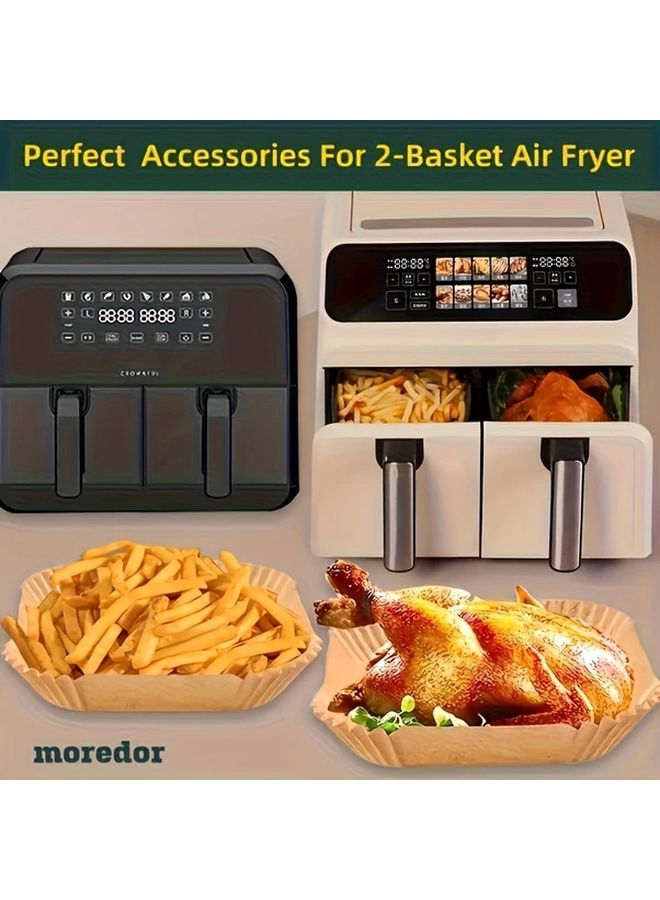 50 Pieces Rectangular Air Fryer Liners Non Stick Parchment Paper Disposable Oil Proof Waterproof Fit for Dual Air Fryer Easy Clean Kitchen Accessory - Image 5