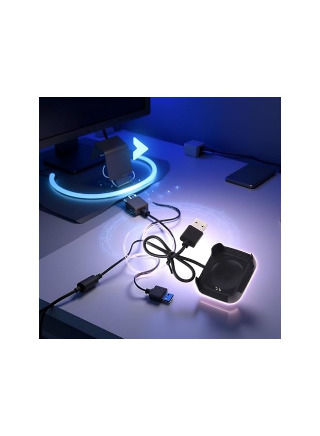 S-TOP 3 Pcs Black Charging Cable Charger Cord for HW22 Smartwatch Intelligent Watch Smart Watch Charger Magnetic,Dock Holder Stand USB Cable Adapter Cables(30cm),Smartwatch Cables & Chargers - Image 3