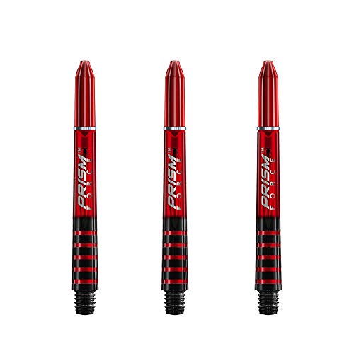 Winmau Prism Force Dart Shafts, Force Grip Zone Stems, Short 36mm, Red - Image 1
