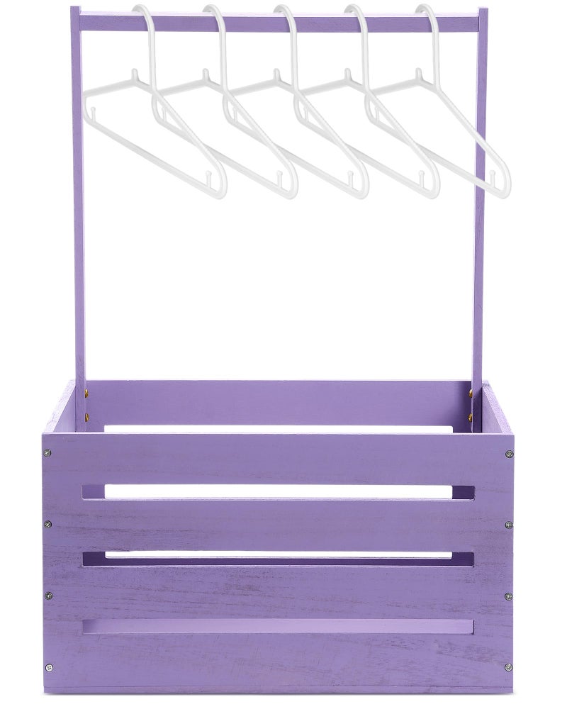 Suzile Wooden Baby Shower Crate Closet Wood Basket for Gifts with Handle Boy Girl Clothes Gender Reveal Storage Box for Newborn New ParentPurple - Image 2