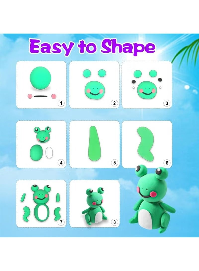 يوكا مجموعة مادة لепيذةแห้ง في الهواء العالية الجودة - 48 لون | طلاء يدوي تعليمي للأولاد مع 3 أدوات تشكيل - Image 4