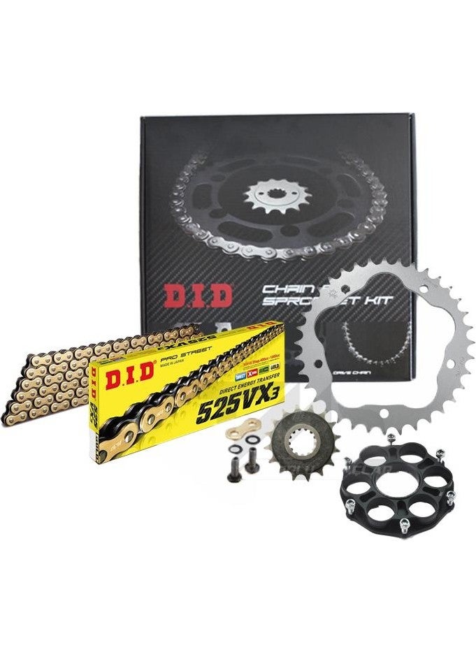 DID - Ducati Diavel 1260S Chain Set (2018-2020) Vx3 X-Ring Chain (Gold Color) - Image 1