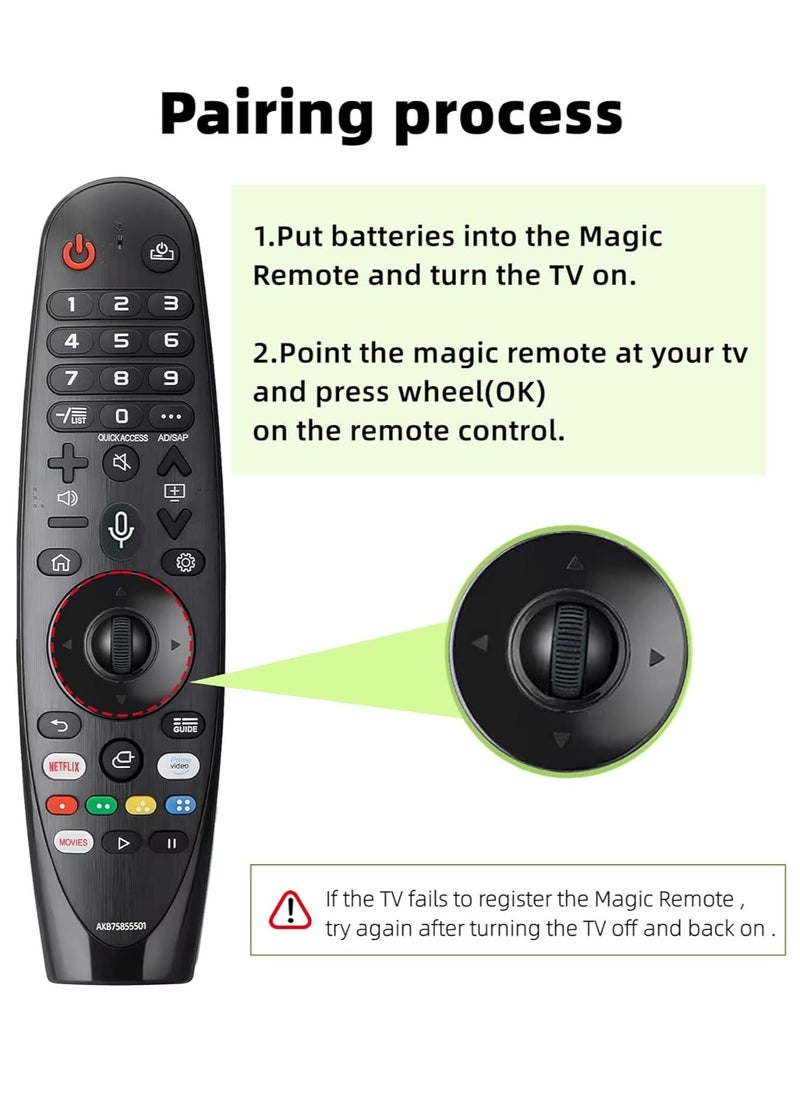 ELTRAZONE - New Magic Remote Control AKB75855501 Compatible with LG Smart TV, Fits LG AN-MR20GA AN-MR19BA Magic Remote Control, with Voice and Pointer Function, 1 Year Warranty (AKB75855501) – Includes Battery" - Image 1