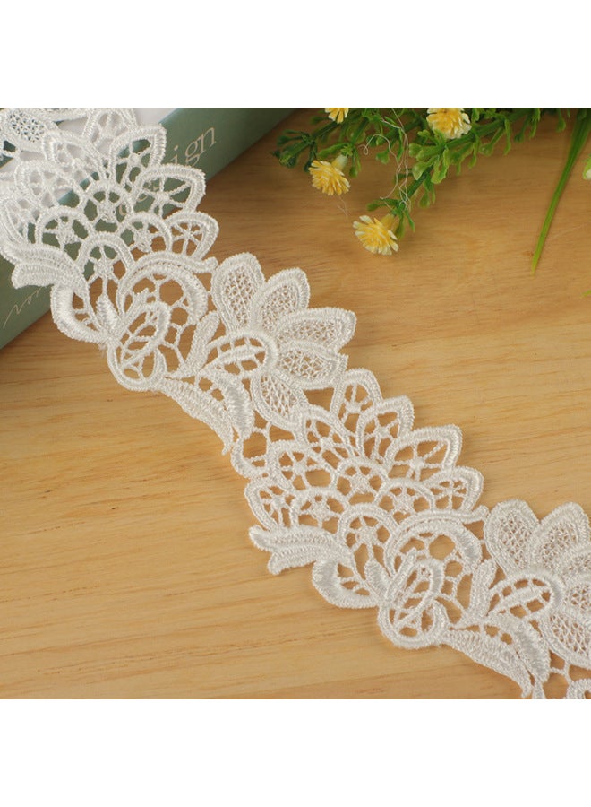 Cm Wide French Water-soluble Polyester Silk Embroidery Single-sided Wedding Dress Accessories White Women's Lace - Image 2