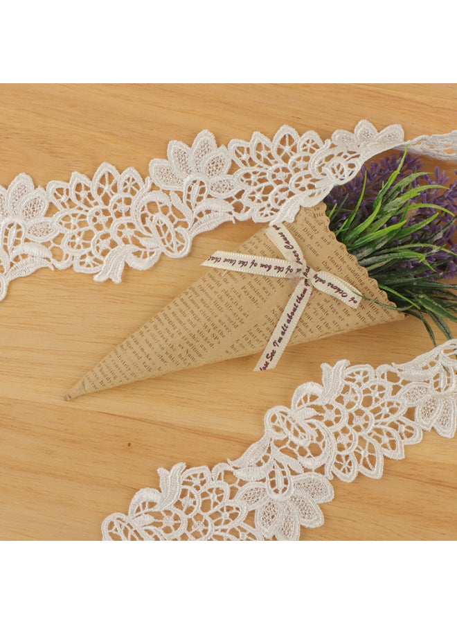Cm Wide French Water-soluble Polyester Silk Embroidery Single-sided Wedding Dress Accessories White Women's Lace - Image 4