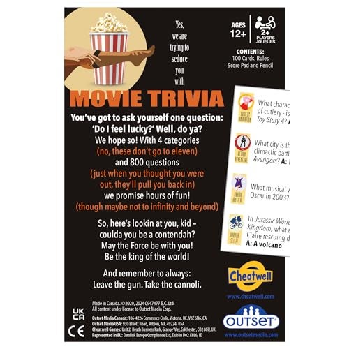 Outset Media Movie Trivia Party Game (Amazon Exclusive) – Contains Over 800 Questions – 2 or More Players for Ages 12 and up by Outset Media - Image 3