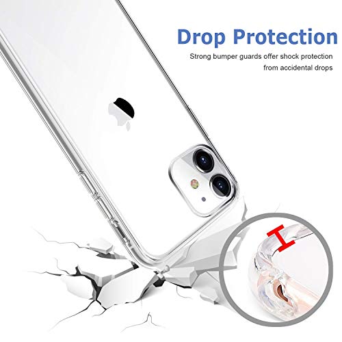 TENOC Phone Case Compatible with iPhone 11, Clear Case Shockproof Protective Bumper Slim Cover for 6.1 Inch - Image 3