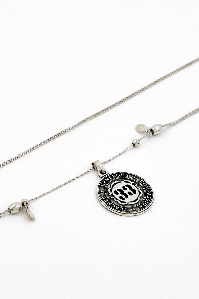 ALEX AND ANI Women Numerology Number 33 Necklace, Silver  - Image 3